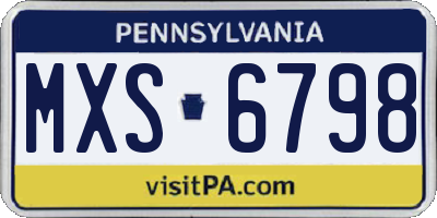 PA license plate MXS6798