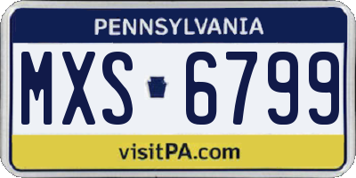 PA license plate MXS6799
