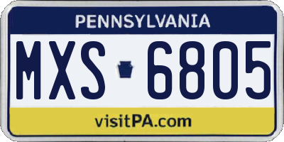PA license plate MXS6805