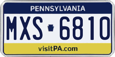 PA license plate MXS6810