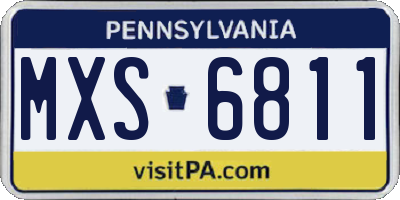 PA license plate MXS6811