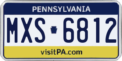 PA license plate MXS6812