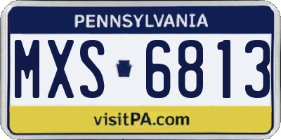 PA license plate MXS6813