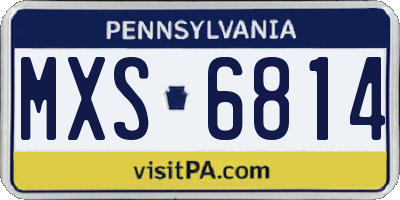 PA license plate MXS6814