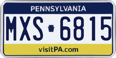 PA license plate MXS6815