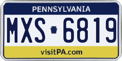PA license plate MXS6819