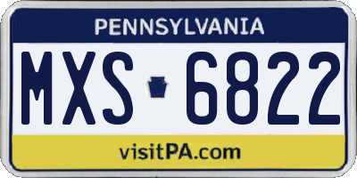 PA license plate MXS6822