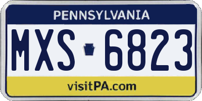 PA license plate MXS6823