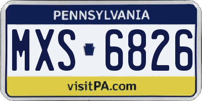 PA license plate MXS6826