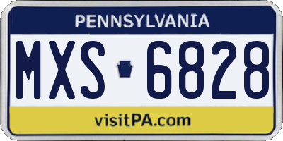 PA license plate MXS6828