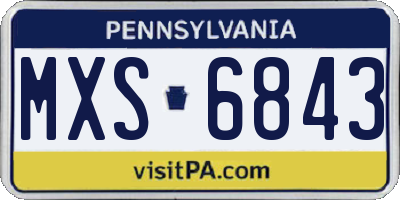 PA license plate MXS6843