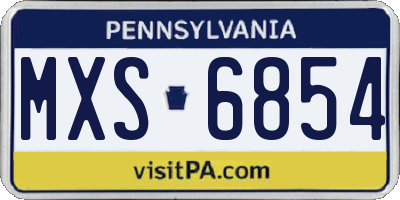 PA license plate MXS6854