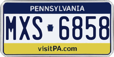 PA license plate MXS6858