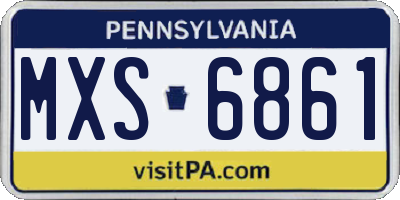 PA license plate MXS6861
