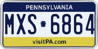 PA license plate MXS6864