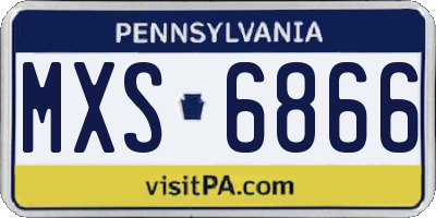 PA license plate MXS6866