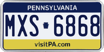 PA license plate MXS6868