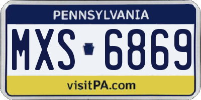PA license plate MXS6869