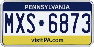 PA license plate MXS6873