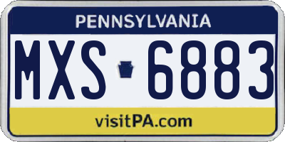 PA license plate MXS6883
