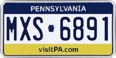 PA license plate MXS6891