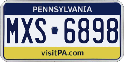 PA license plate MXS6898