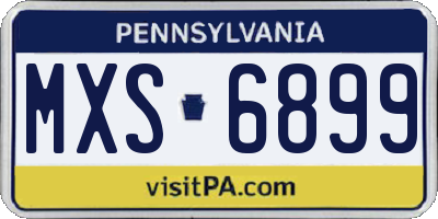 PA license plate MXS6899