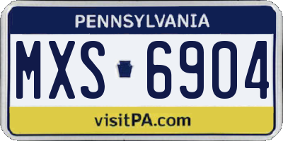 PA license plate MXS6904