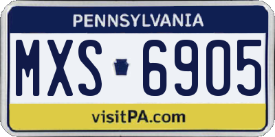 PA license plate MXS6905