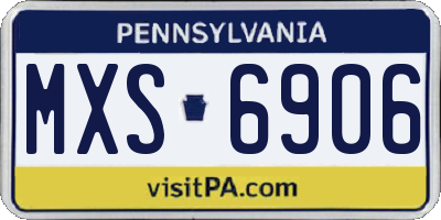 PA license plate MXS6906