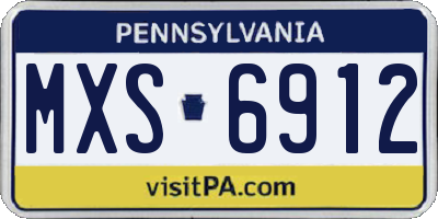PA license plate MXS6912