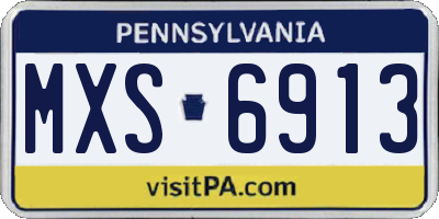 PA license plate MXS6913