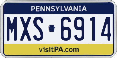 PA license plate MXS6914