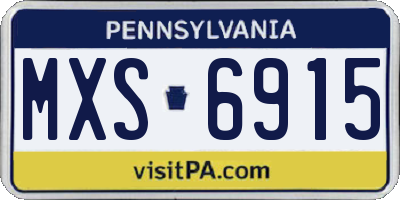 PA license plate MXS6915