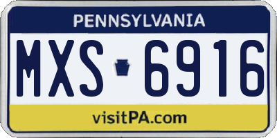 PA license plate MXS6916