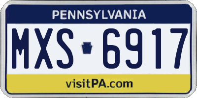 PA license plate MXS6917
