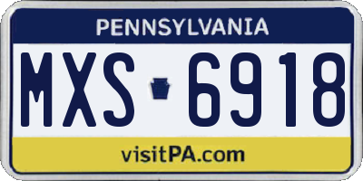 PA license plate MXS6918