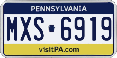 PA license plate MXS6919