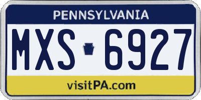 PA license plate MXS6927