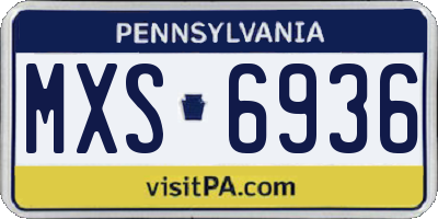 PA license plate MXS6936