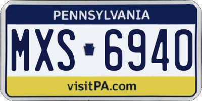 PA license plate MXS6940