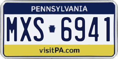 PA license plate MXS6941
