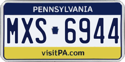 PA license plate MXS6944
