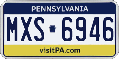 PA license plate MXS6946