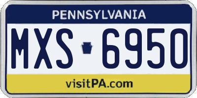 PA license plate MXS6950
