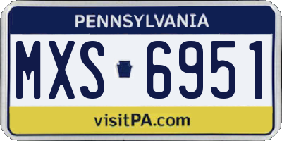 PA license plate MXS6951