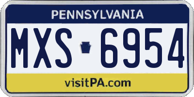 PA license plate MXS6954