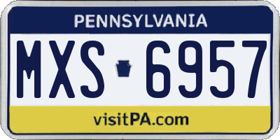 PA license plate MXS6957