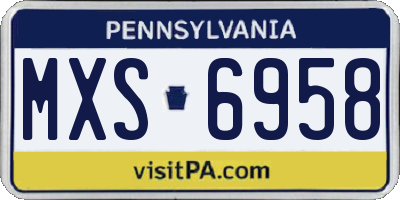 PA license plate MXS6958