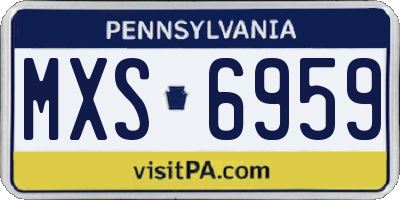 PA license plate MXS6959